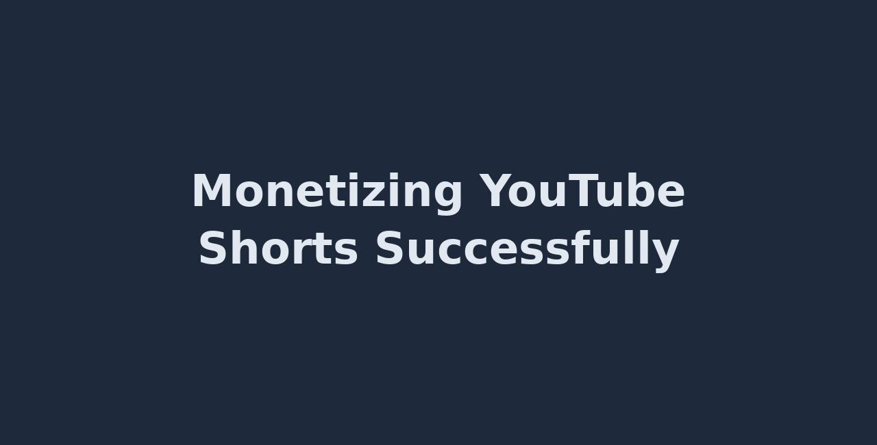 Monetizing YouTube Shorts Successfully